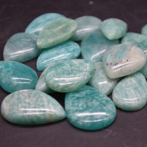 Large Teardrop Shaped Amazonite Gemstone Cabochons  - 1 Count - 3 Options