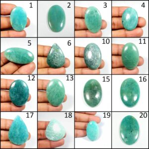 Natural Green Amazonite Cabochon Mix Shape Gemstone Loose.