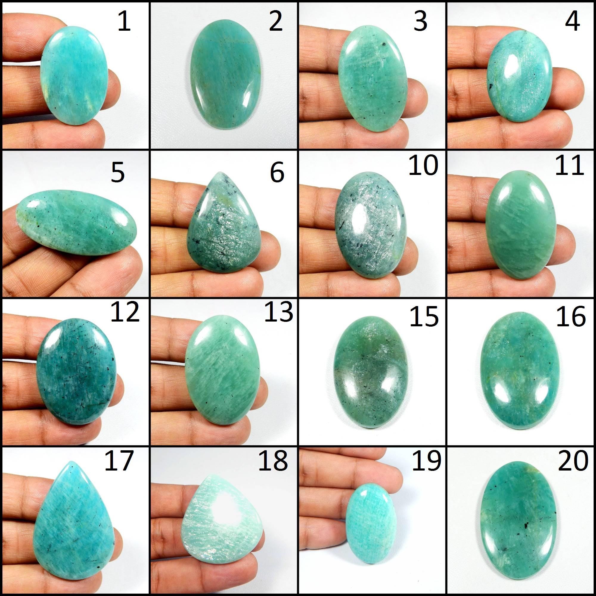 Natural Green Amazonite Cabochon Mix Shape Gemstone Loose.