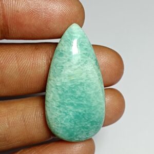 Natural Amazonite Cabochon: Loose Gemstone For Jewelry Making (35cts, 36x18mm)