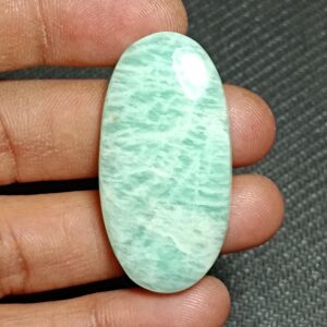 Natural Amazonite Cabochon: Loose Gemstone For Jewelry Making (66cts, 43x22mm)