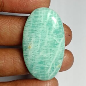 Natural Amazonite Cabochon: Loose Gemstone For Jewelry Making (53cts, 38x21mm)