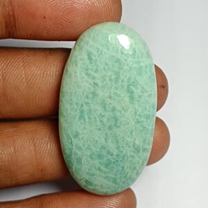 Natural Amazonite Cabochon: Loose Gemstone For Jewelry Making (57cts, 40x21mm)
