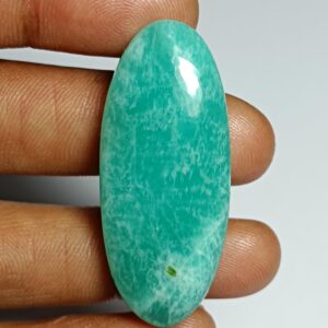 Natural Amazonite Cabochon: Loose Gemstone For Jewelry Making (54cts, 44x19mm)