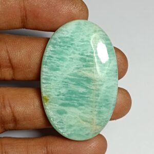 Natural Amazonite Cabochon: Loose Gemstone For Jewelry Making (83cts, 44x28mm)
