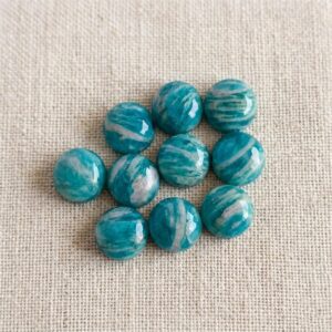 Natural Amazonite Round Cabochon Flat Back Calibrated Gemstone Aaa+ Quality Russian Amazonite Smooth Round Gemstone All Size Available