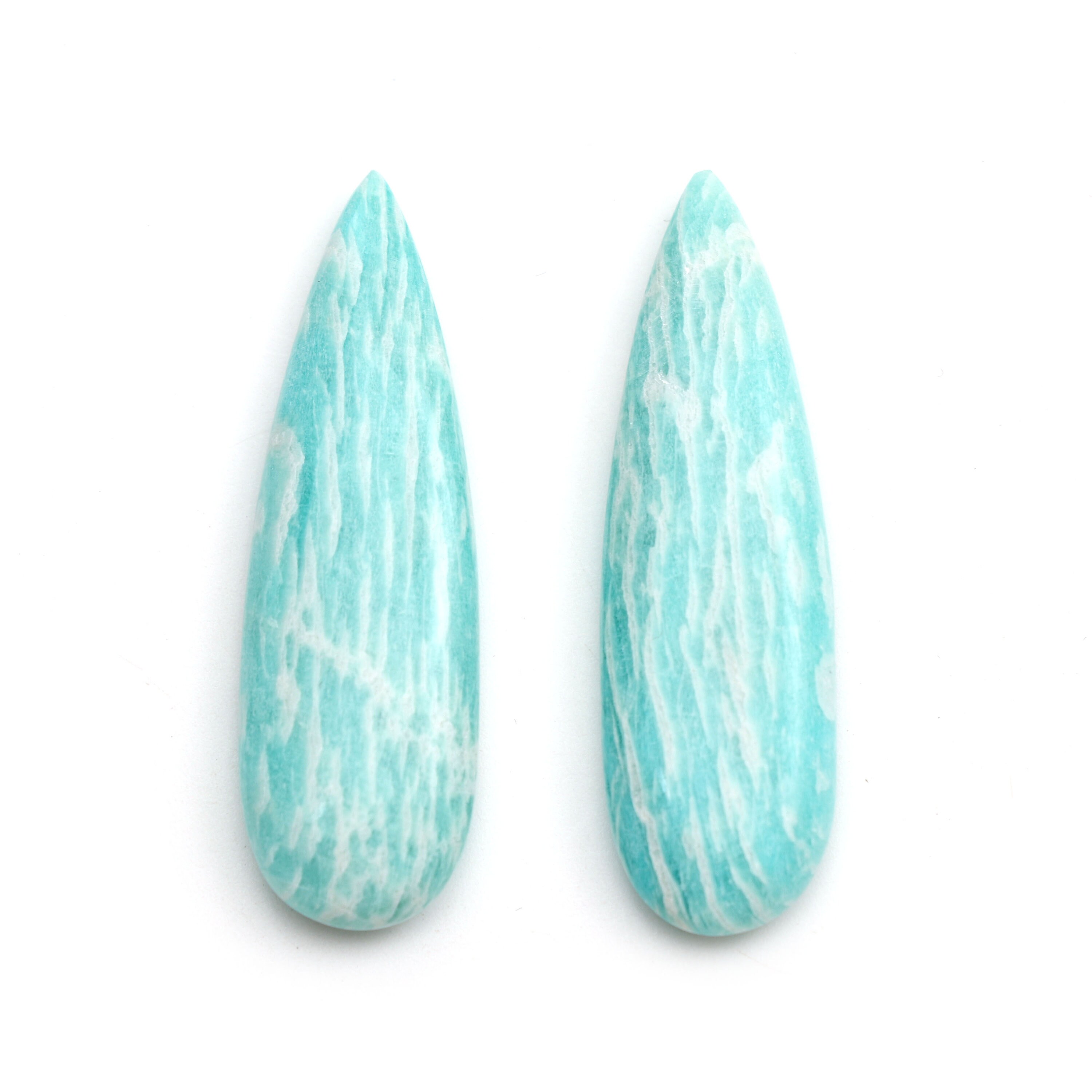 Natural Amazonite Smooth Pear Cabochon Loose Gemstone, 48x15mm, Amazonite Jewelry Handmade Gift For Women, Pair ( 2 Pieces ) Natural Amazonite Smooth Pear Cabochon Loose Gemstone, 48x15mm, Amazonite Jewelry Handmade Gift For Women, Pair ( 2 Pieces )