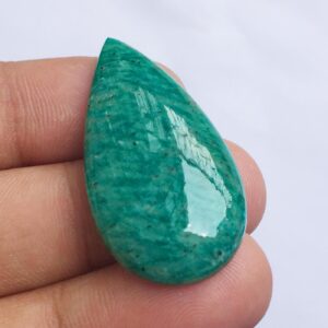 Natural Amazonite Teardrop Cabochon, Loose Amazonite Gemstone For Jewelry Making, Wire Wrapping Stone, Green Amazonite Color Pear Cabochon