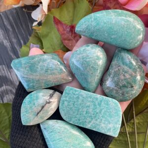 Amazonite Pocket Palm, Amazonite Cabochon, Qty. 1