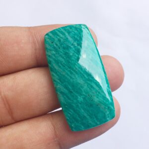 Rectangle Amazonite Cabochon, Emerald Cut Loose Gemstone, Natural Green Feldspar, Rectangle Flatback Stone For Pendant Cufflinks
