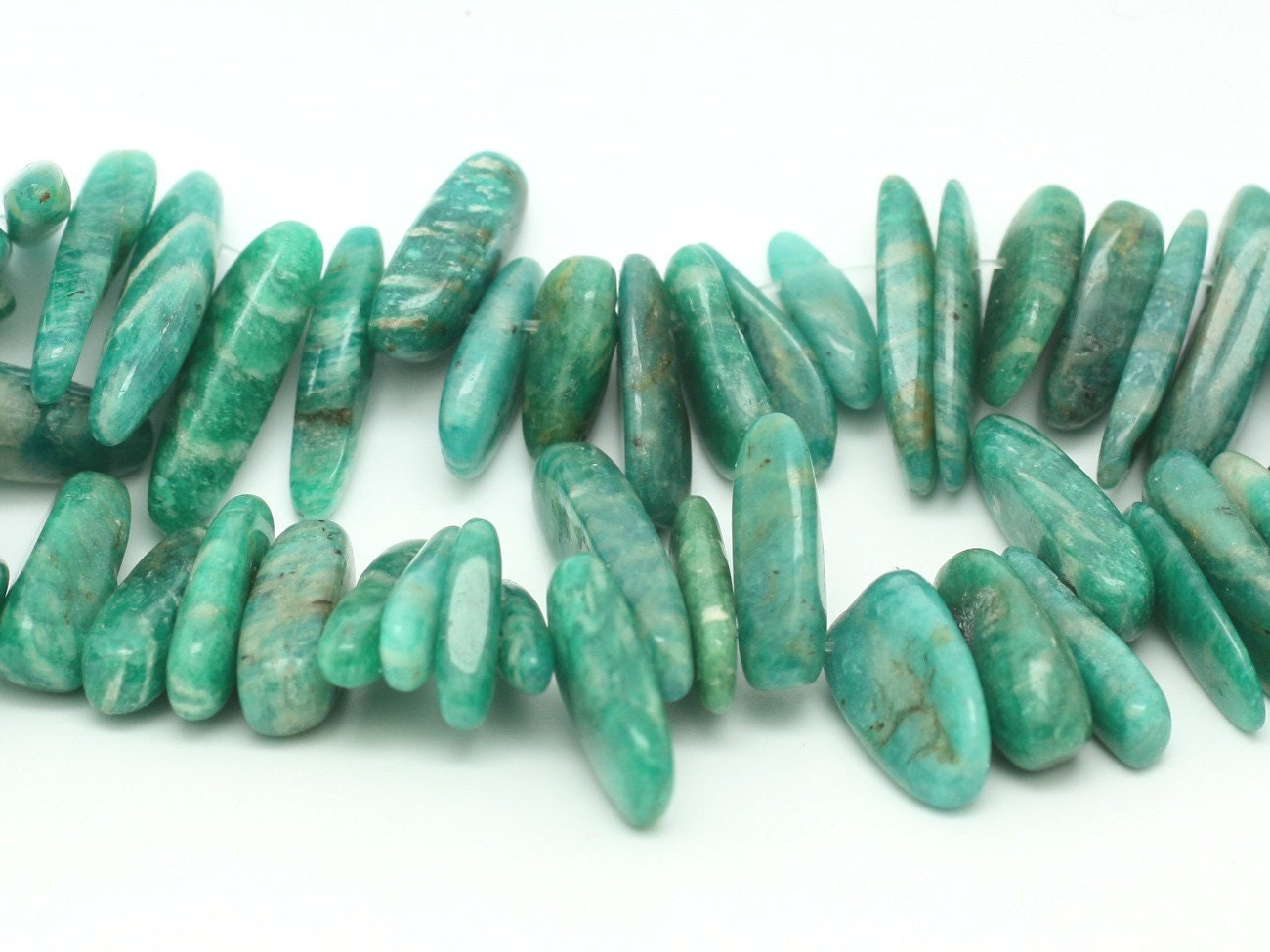 10pc - Perles De Pierre - Amazonite Russie Chips Batonnets 8-20mm - 4558550036292