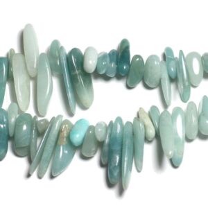 10pc - Perles De Pierre - Amazonite Chips Rocailles Batonnets 10-25mm - 8741140000957