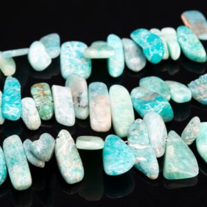 12-24x3-5MM Blue Green Amazonite Beads Stick Pebble Chip Genuine Natural Grade A Gemstone Loose Beads 15""/7.5Bulk Lot Option (112840)