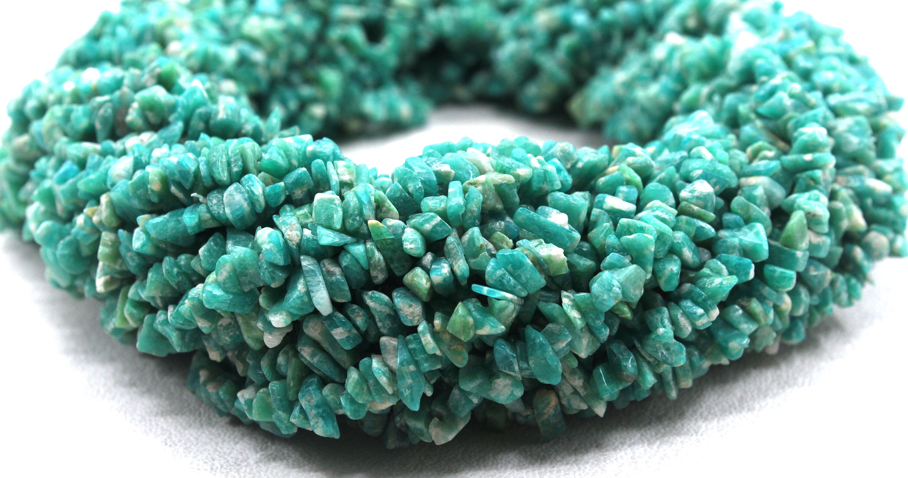 16" Natural Amazonite Gemstone Chip Beads: Polished Jewelry Making (4-5mm) 16" Natural Amazonite Gemstone Chip Beads: Polished Jewelry Making (4-5mm)