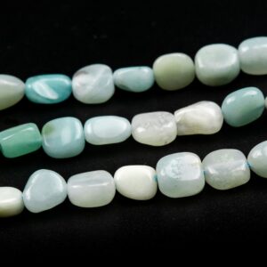 6-8MM Blue Green Amazonite Beads Pebble Nugget Grade A Genuine Natural Gemstone Beads 15.5"/7.5“ Bulk Lot Options (108437)