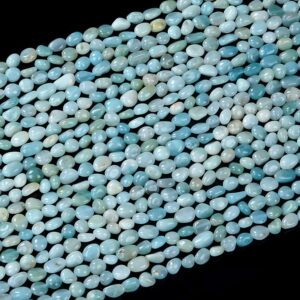 6-8MM Natural Amazonite Gemstone Pebble Nugget Loose Beads (D184)