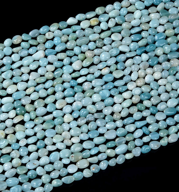 6-8mm Natural Amazonite Gemstone Pebble Nugget Loose Beads (d184)