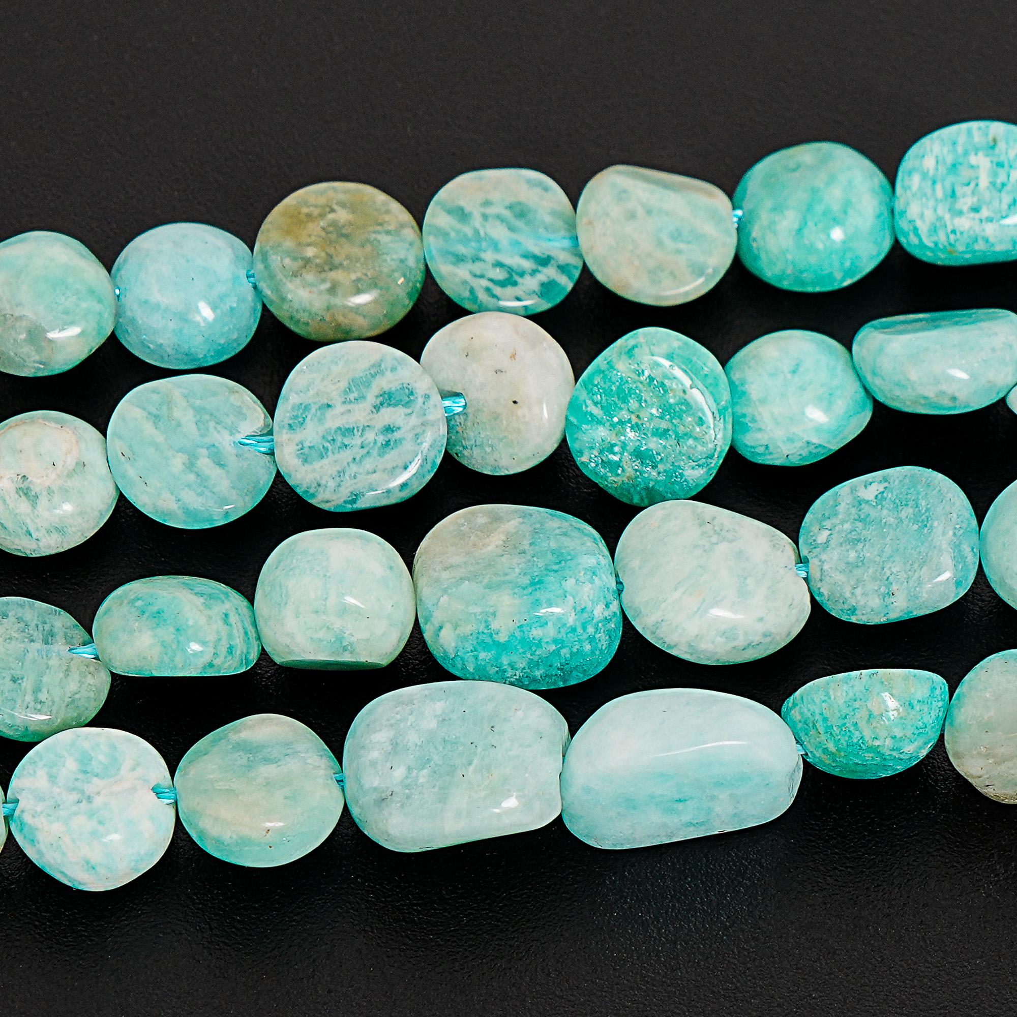 8-10mm Blue Green Amazonite Beads Pebble Nugget Grade A Genuine Natural Gemstone Loose Beads 15.5"/7.5" Bulk Lot Options (108565)