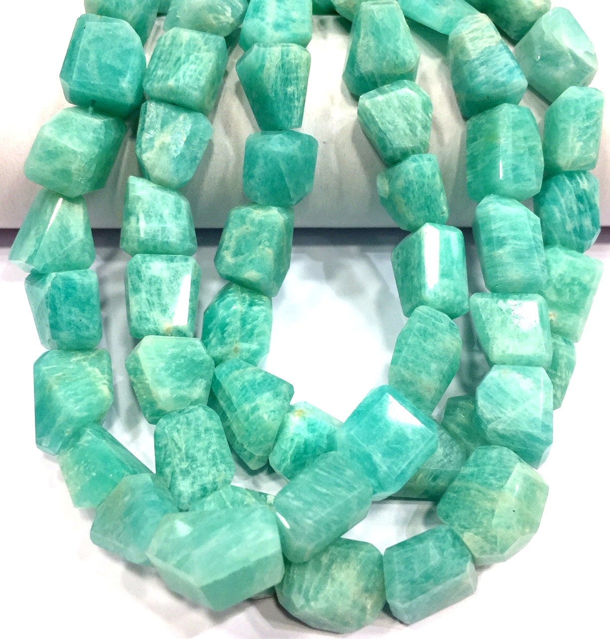 Aaa Quality~natural Amazonite Faceted Nugget Shape Beads Amazonite Gemstone Beads Jewelry Making Nuggets Beads Wholesale Price Beads Shop.