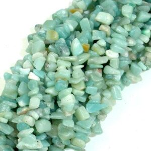 Amazonite Beads, 4mm - 9mm Chips Beads, 32 Inch, Long full strand, Hole 0.8 mm (111005001)