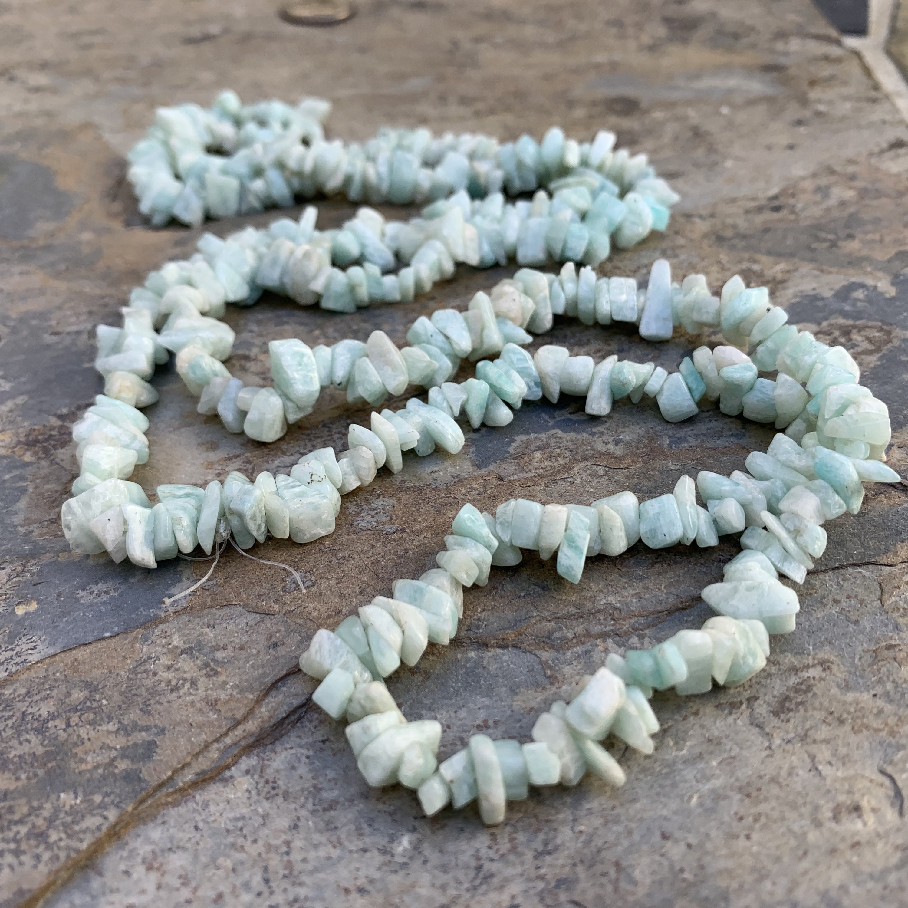 Amazonite Chip Beads, 5 To 8mm Approx. 34 Inch Strand