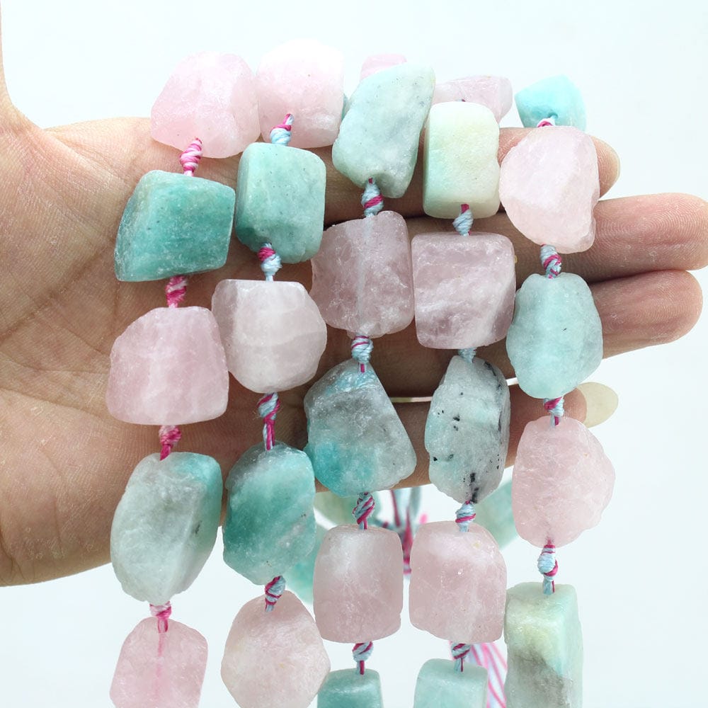 Chunky Nugget Amazonite Stone Beads, Rough Raw Pink & Blue Gemstone Beads, Large Stone Beads,semi-precious Beads,stone Pendant-js003