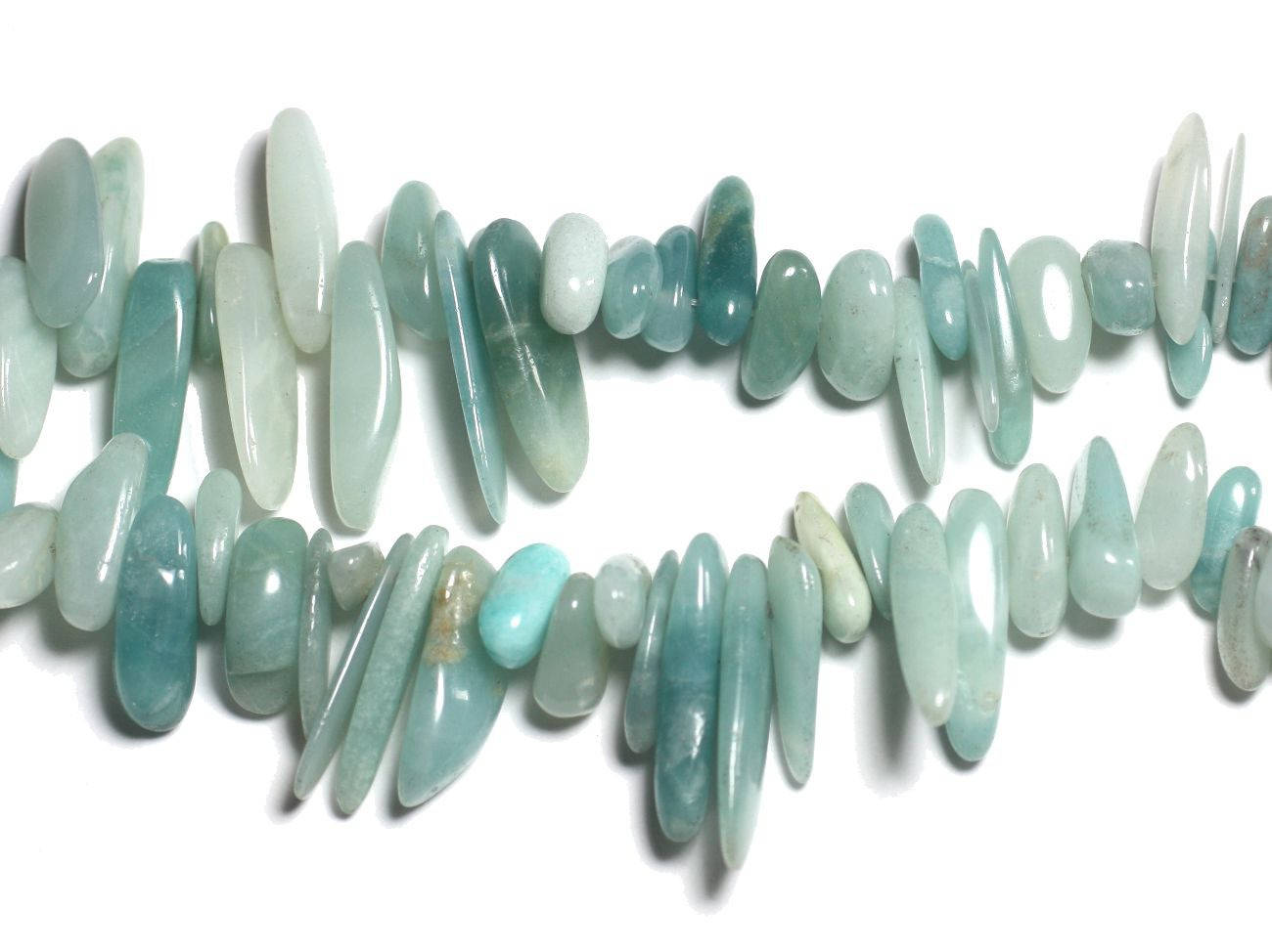 Fil 39cm 70pc Env - Perles De Pierre - Amazonite Rocailles Chips Batonnets 10-25mm Fil 39cm 70pc Env - Perles De Pierre - Amazonite Rocailles Chips Batonnets 10-25mm