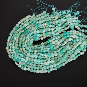 Genuine Natural Blue Green Irregular Amazonite Loose Beads Grade A Pebble Nugget Shape 8-10mm