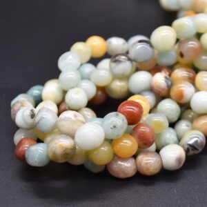 Multi-colour Amazonite Gemstone Tumblestone Nugget Pebble Beads - 7mm - 10mm - 15" Strand