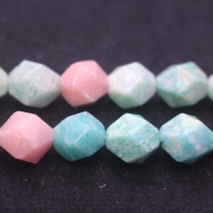 Natural Aa Faceted Amazonite Nugget Beads,amazonite Beads,6mm 8mm 10mm 12mm Star Cut Faceted Beads,one Strand 15"