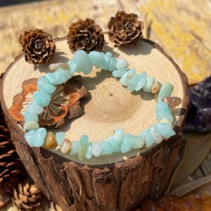 Natural Amazonite Chip Bracelet,healing Braclet,stretchy Chip Beads Bracelet,chip Stretchy String Bracelet.7.5 Inches Bracelet.