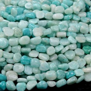 Natural Amazonite Gemstone Pebble Nugget 4-7MM 7-9MM Loose Beads (D413)