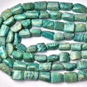 Natural Amazonite Nuggets Beads 15mm - 20mm Faceted Nugget Center Drilled Gemstone Beads Aa Amazonite Beads Strand 15 Inches Strand No5652