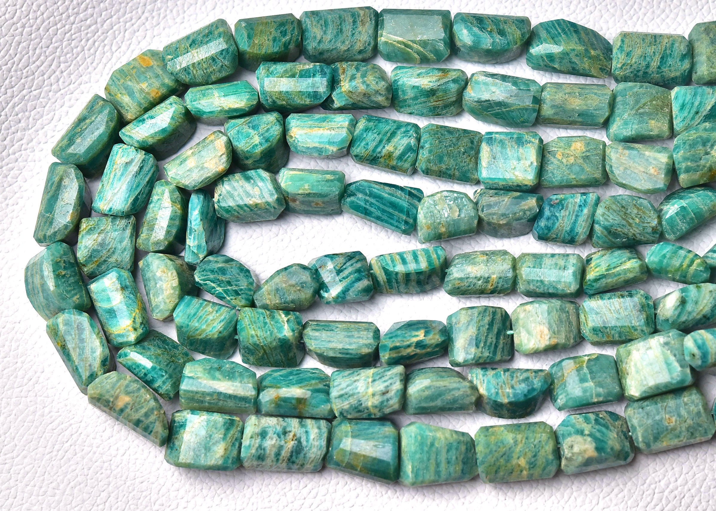 Natural Amazonite Nuggets Beads 15mm - 20mm Faceted Nugget Center Drilled Gemstone Beads Aa Amazonite Beads Strand 15 Inches Strand No5652