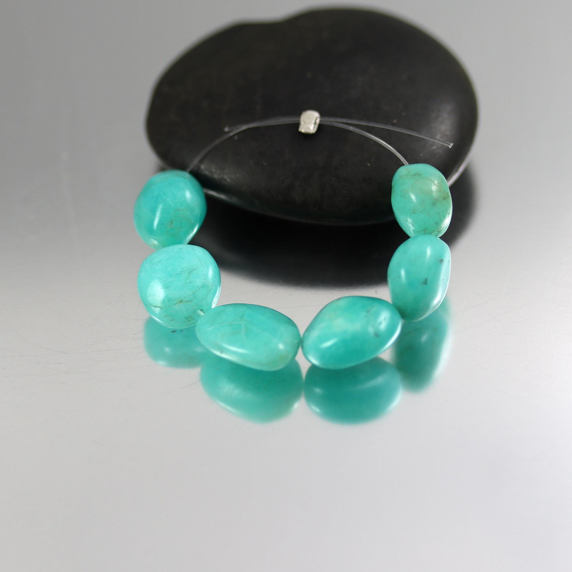 Amazonite Nugget Beads - Set Of 6 - 8 To 10mm