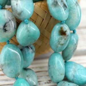Amazonite Pebble Beads, Peruvian Gemstone Jewelry (15-19mm)