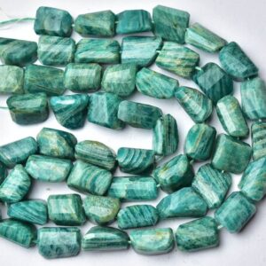 Rare Amazonite Nuggets Beads - 7.5 inches - Natural Beautiful Big Amazonite Faceted Nuggets Stone - Size is 14-17mm #2195