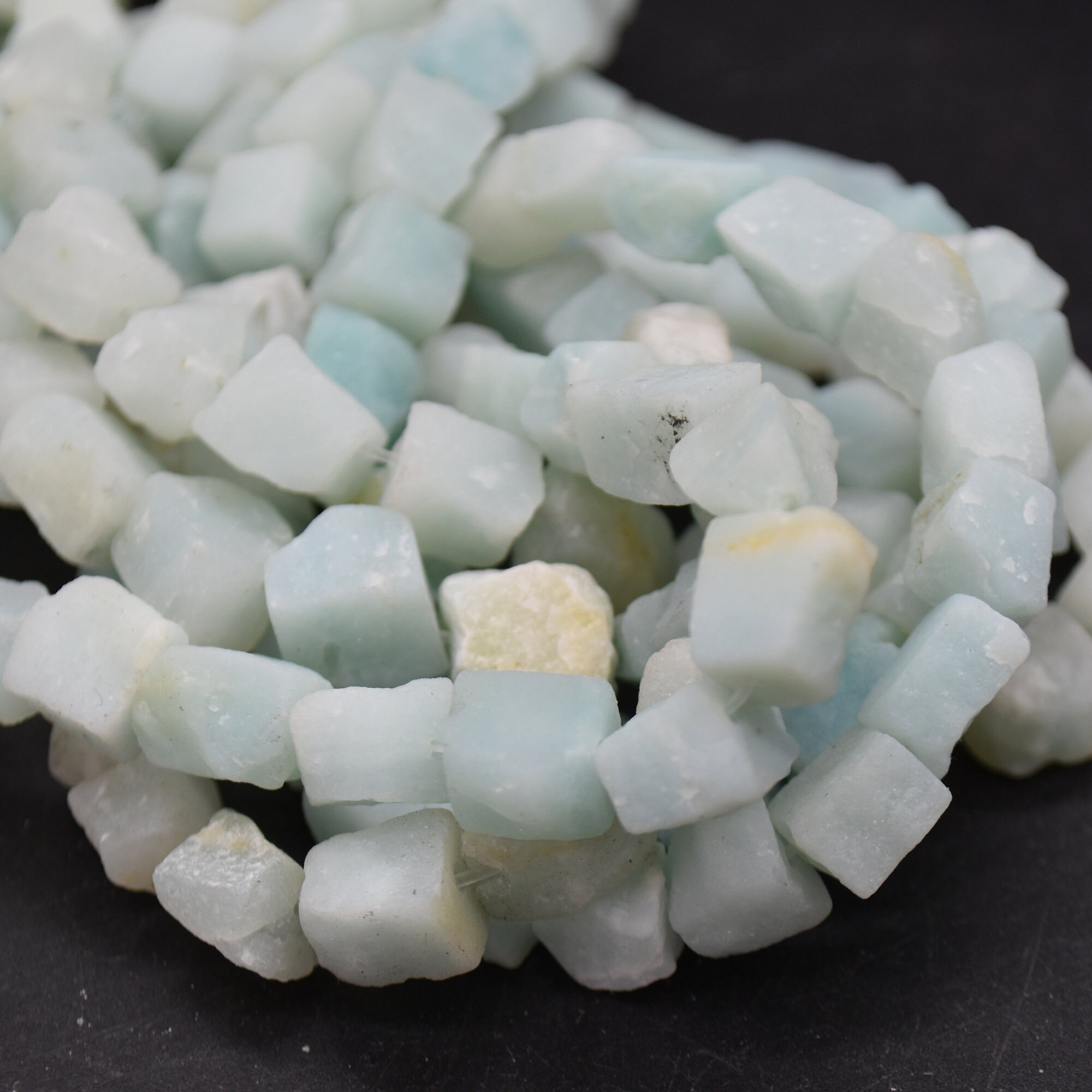 Raw Amazonite Gemstone Chunky Nugget Beads - 12mm, 20mm, 25mm - 15" Strand