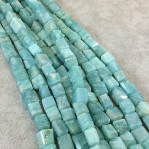 Russian Amazonite Beads - Freeform Cube Gemstone Nuggets (8-10mm)