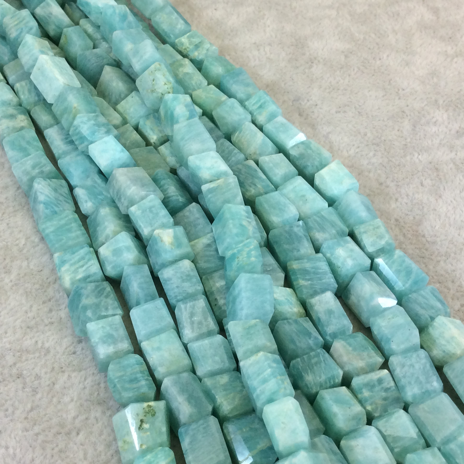 Russian Amazonite Beads - Freeform Cube Gemstone Nuggets (8-10mm) Russian Amazonite Beads - Freeform Cube Gemstone Nuggets (8-10mm)