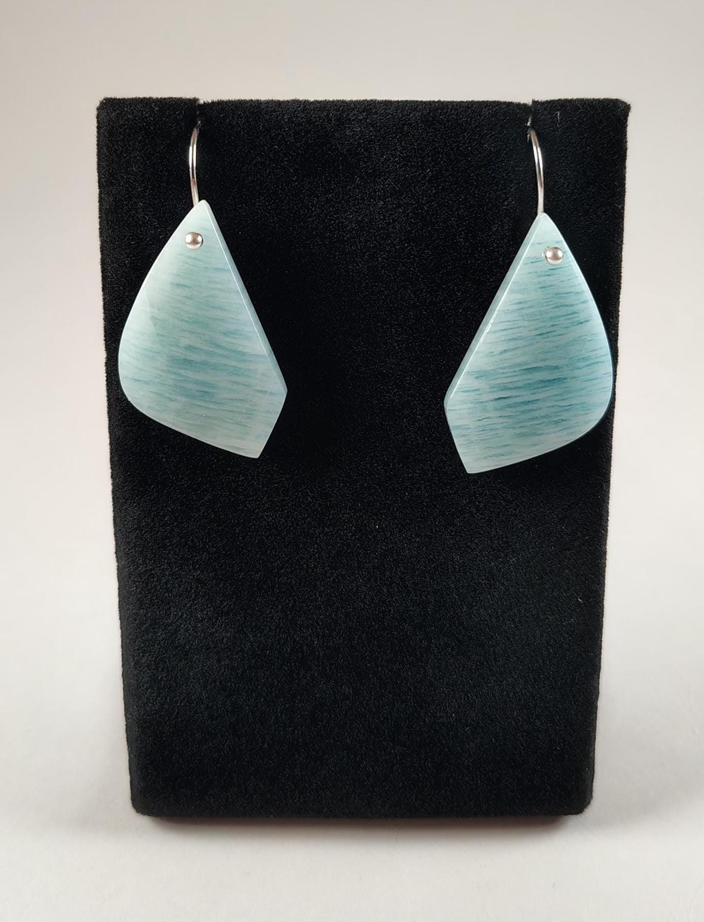 Amazonite And Sterling Silver Earrings Handmade By Chris Hay