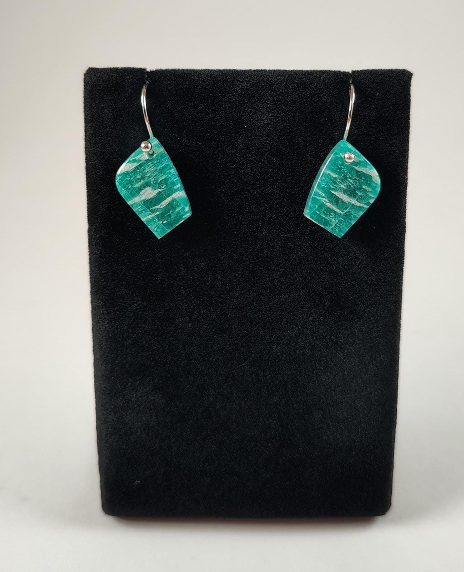 Amazonite And Sterling Silver Earrings Handmade By Chris Hay