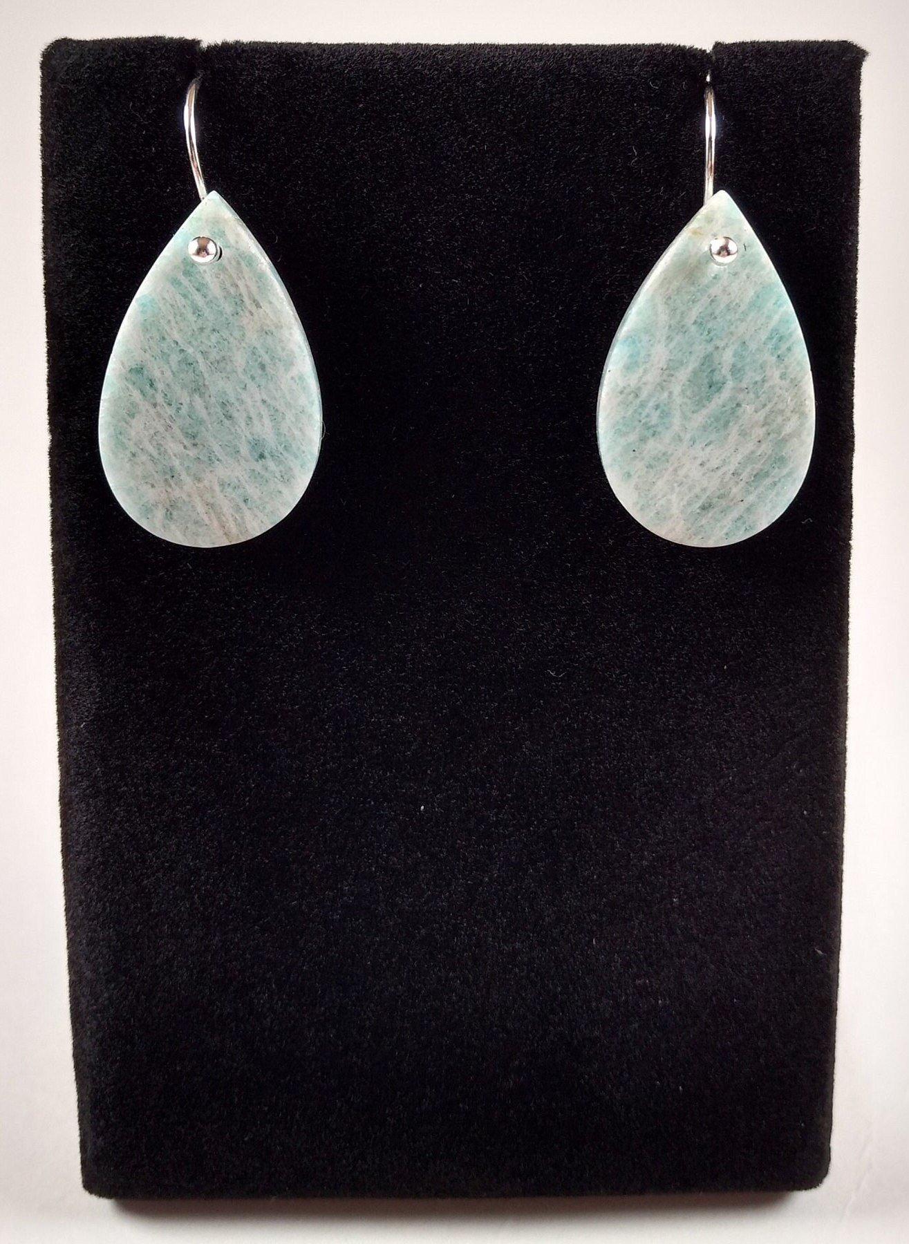 Amazonite And Sterling Silver Earrings Handmade By Chris Hay