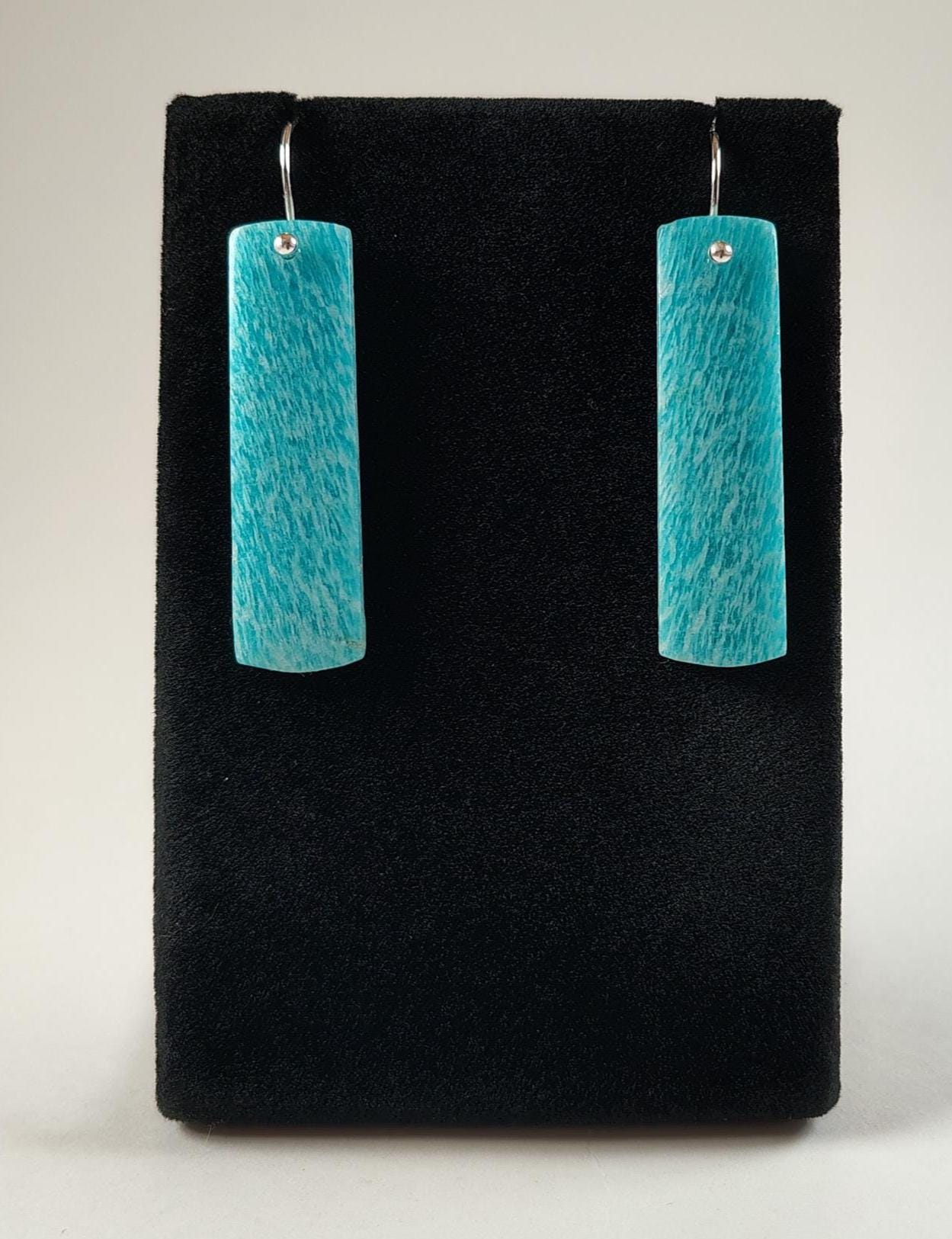 Amazonite And Sterling Silver Earrings Handmade By Chris Hay