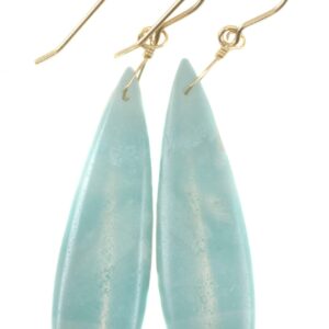 Amazonite Earrings Blue Aqua Smooth Finish Long Teardrop Briolette Sterling Silver Or 14k Solid Gold Or Filled Pale Soft Blue 2.3" Amazonite Earrings Blue Aqua Smooth Finish Long Teardrop Briolette Sterling Silver Or 14k Solid Gold Or Filled Pale Soft Blue 2.3"