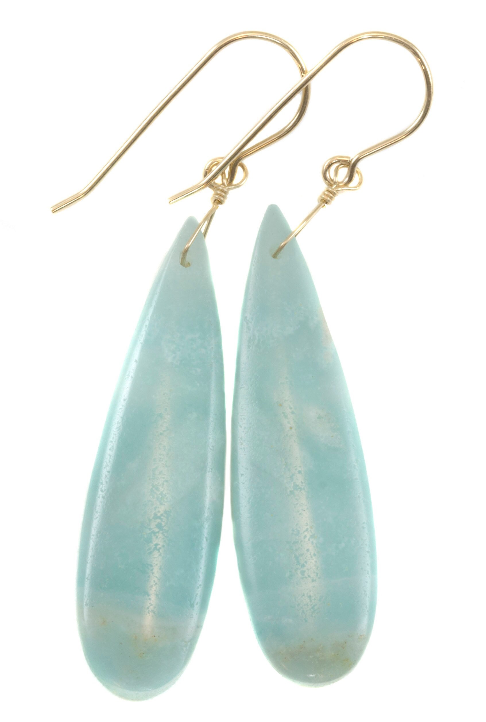 Amazonite Earrings Blue Aqua Smooth Finish Long Teardrop Briolette Sterling Silver Or 14k Solid Gold Or Filled Pale Soft Blue 2.3" Amazonite Earrings Blue Aqua Smooth Finish Long Teardrop Briolette Sterling Silver Or 14k Solid Gold Or Filled Pale Soft Blue 2.3"