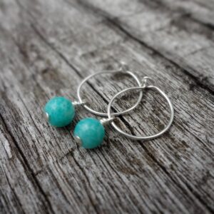 Amazonite Earring Charms. Brazilian Amazonite And Sterling Silver Gemstone Hoop Earrings Handmade In Australia By Miss Leroy Amazonite Earring Charms. Brazilian Amazonite And Sterling Silver Gemstone Hoop Earrings Handmade In Australia By Miss Leroy