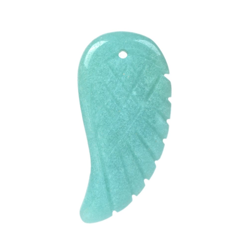 G1535 Two 30mm Carved Amazonite Angel Wing Earrings Bead (both Sides Carved) G1535 Two 30mm Carved Amazonite Angel Wing Earrings Bead (both Sides Carved)