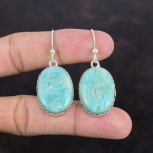 Handmade Amazonite Drop Earrings: 925 Sterling Silver Gemstone Jewelry Handmade Amazonite Drop Earrings: 925 Sterling Silver Gemstone Jewelry