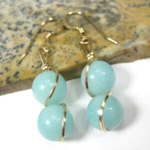 Amazonite Earrings In 14k Gold Filled Wire On 14k Gold Filled French Hooks Or 14k Gold Filled Leverbacks
